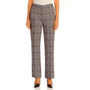 ELIE TAHARI Knit‎ Houndstooth Check Plaid Wide Leg High Rise Pants 6